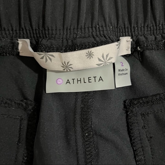 Athleta Aspire Ankle Pants Black Size 2 Ruched Ankle Joggers 983350 - Picture 7 of 9